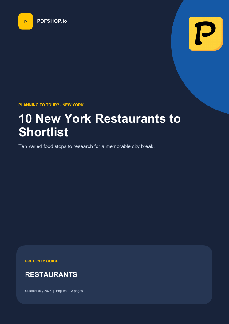 Cover of 10 New York Restaurants to Shortlist